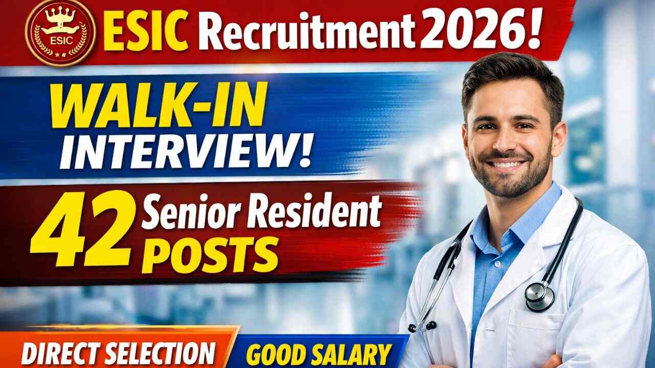 ESIC Recruitment 2026 - Walkin for 42 Senior Resident Posts