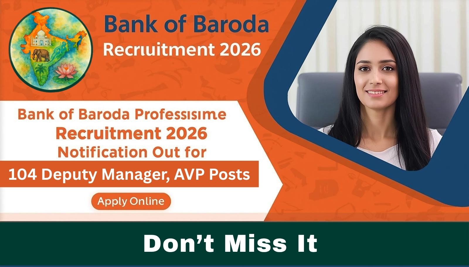 Bank of Baroda Professional Recruitment 2026 Notification Out - Apply Online for 104 Deputy Manager, AVP Posts
