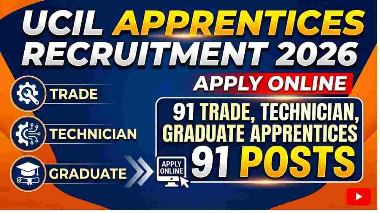 UCIL Apprentices Recruitment 2026 - Apply Online for 91 Trade, Technician, Graduate Apprentices Posts