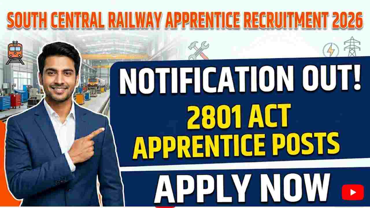 South Central Railway Apprentice Recruitment 2026 - Apply Online for 2801 Act Apprentice Posts